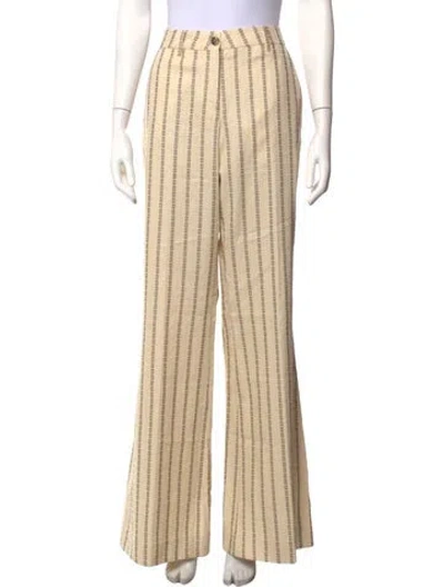 Pre-owned Golden Goose Striped Flared Pants W/ Tags In Neutrals