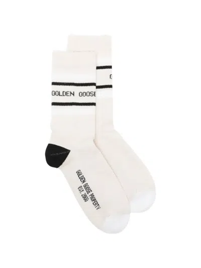 Golden Goose Striped Cotton Socks Clothing In White