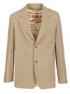 Golden Goose Journey Ms Decontructed Jacket Lowell Pinstripe Blend Viscose Fabric