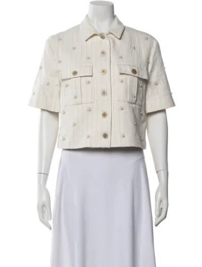 Pre-owned Golden Goose Striped Jacket In Neutral