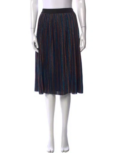 Pre-owned Golden Goose Striped Midi Length Skirt In Blue