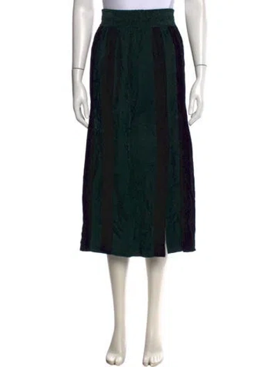 Pre-owned Golden Goose Striped Midi Length Skirt W/ Tags In Black