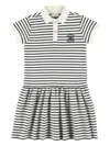 Golden Goose Striped Polo Dress In White