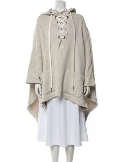 Pre-owned Golden Goose Striped Poncho W/ Tags In Neutrals
