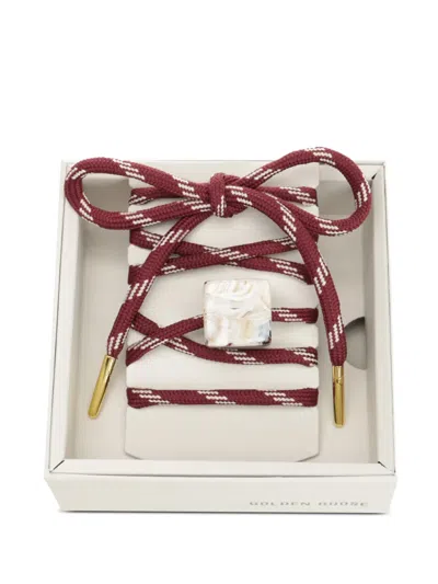 Golden Goose Striped Shoelaces In Red