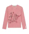 Golden Goose Red Striped Long Sleeved T-shirt In Pink