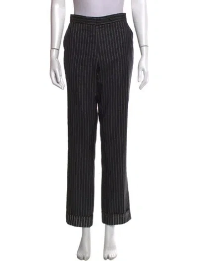 Pre-owned Golden Goose Striped Straight Leg Pants In Gray