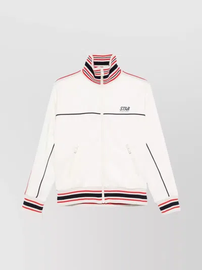 GOLDEN GOOSE STRIPED TRIM STAND-UP COLLAR JACKET