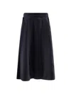 Golden Goose Deluxe Brand Women Striped Virgin Wool Midi Skirt In Blue