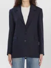 Golden Goose Single-breasted Pinstripe Blazer Jacket Jackets Blue In Blue