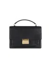 Golden Goose Structured Black Leather Handbag With Adjustable Strap In Black