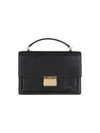 Golden Goose Structured Black Leather Handbag With Adjustable Strap In Black
