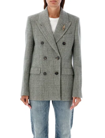 Golden Goose Structured Check Blazer For Women In Kalamata Check
