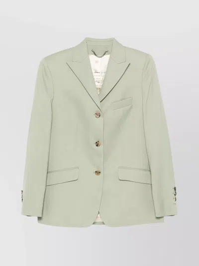 Golden Goose Structured Jacket With Notch Lapels And Shoulder Pads In Green