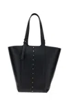Golden Goose Structured Leather Shoulder Bag With Adjustable Handles And Metal Accents In Black