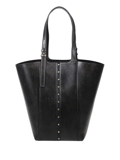 Golden Goose Structured Vintage Tote Bag With Decorative Studs In Black