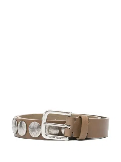 Golden Goose Stud-embellished Belt In Brown