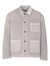Golden Goose Denim Jacket With Studded Collar And Pockets In Gray