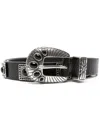 Golden Goose Stud-embellished Leather Belt In 黑色