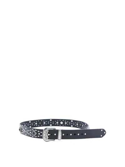 Golden Goose Studded Belt In Purple