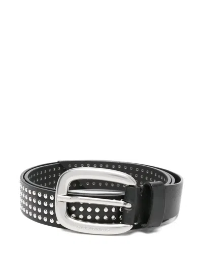 Golden Goose Mini Studs Belts In Black Leather