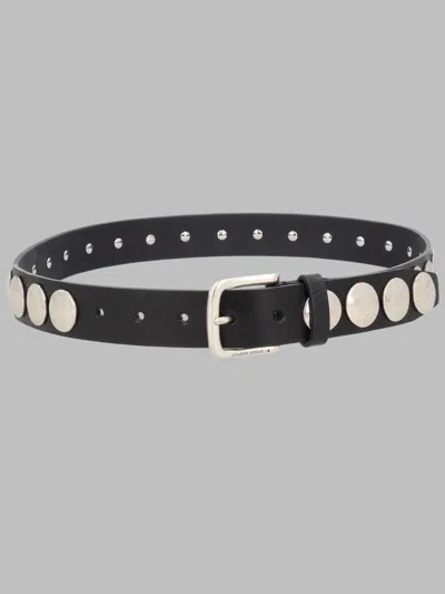 Golden Goose Black Silver Studded Cow Leather Belt In Multi
