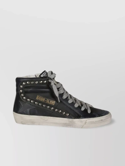 Golden Goose Studded Sole Distressed High-top Sneakers In Seedpearl White