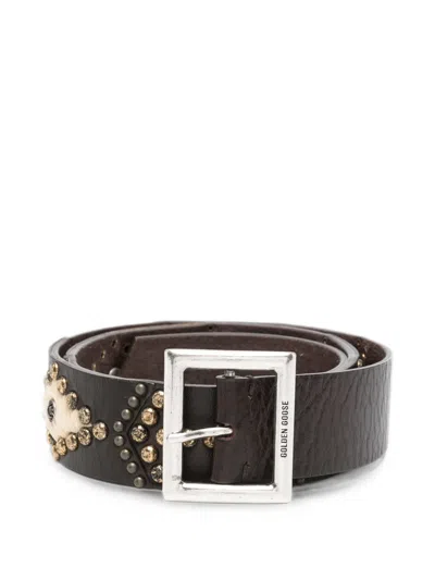 Golden Goose Stud-embellishment Leather Belt In Black
