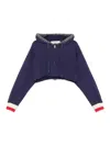 Golden Goose Drawstring Hood Short Cotton Sweatshirt In Rojo