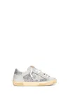 Golden Goose Super-star Suede And Glitter Upper Suede Star Glitter Heel Sneakers Silver In Multi