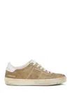 Golden Goose Suede And Leather Sneakers With Textured Detailing In Gold