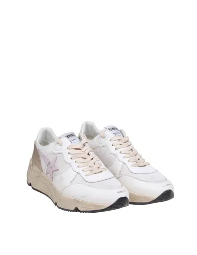 Golden Goose Suede And Mesh Sneakers In White