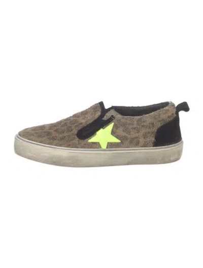 Pre-owned Golden Goose Suede Animal Print Sneakers In Brown