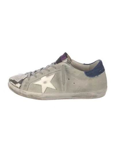 Pre-owned Golden Goose Suede Animal Print Sneakers In Gray