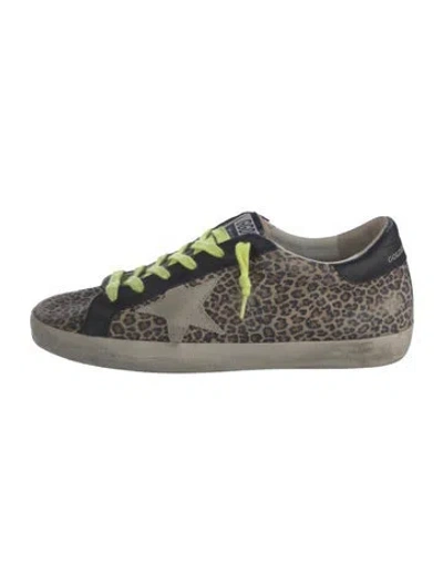 Pre-owned Golden Goose Suede Animal Print Sneakers In Neutral