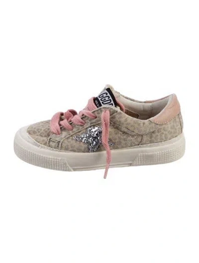Pre-owned Golden Goose Babies' Suede Animal Print Sneakers In Neutral
