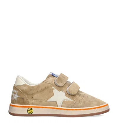 Golden Goose Kids' Suede Ball Star Sneakers In Beige