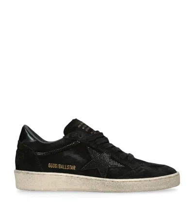 Golden Goose Suede Ball Star Sneakers In Black