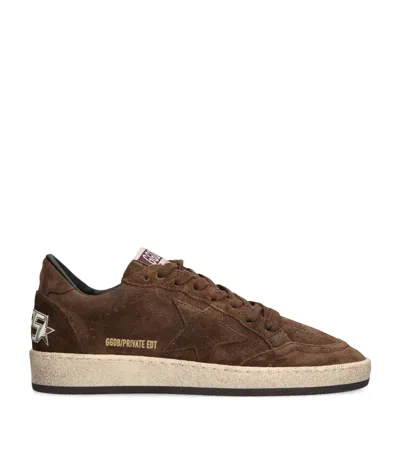 Golden Goose Suede Ball Star Sneakers In Brown