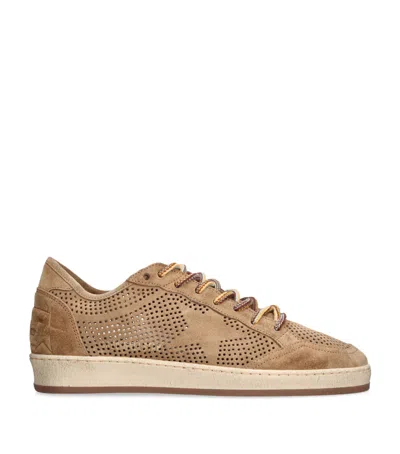 Golden Goose Suede Ball Star Sneakers In Brown