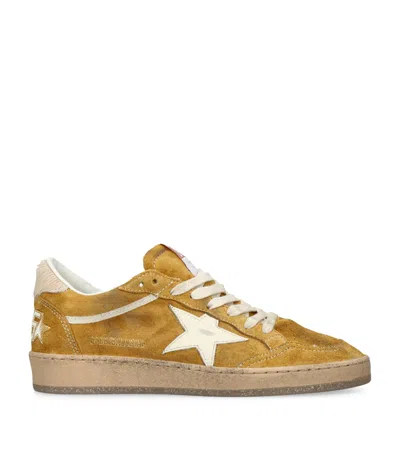 Golden Goose Ballstar Suede Upper Leather Star Horsy Heel Sneakers Multicolor In Yellow