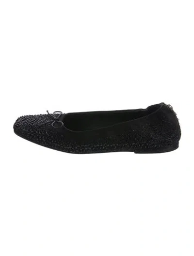Pre-owned Golden Goose Suede Ballet Flats In Black