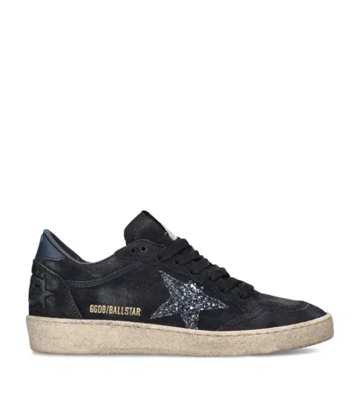 Golden Goose Suede Ballstar Sneakers In Black