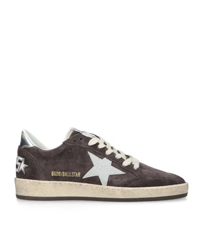Golden Goose Suede Ballstar Sneakers In Brown