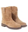 Golden Goose Suede Boots In Brown