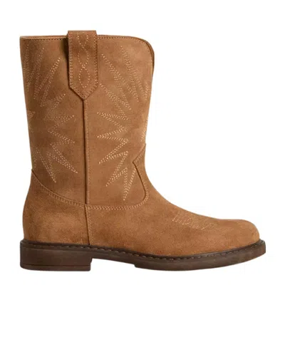 Golden Goose Suede Boots In Brown