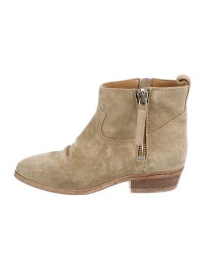 Pre-owned Golden Goose Suede Boots In Neutral