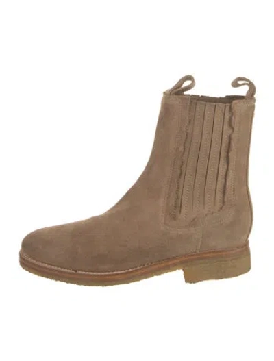Pre-owned Golden Goose Suede Chelsea Boots In Neutral