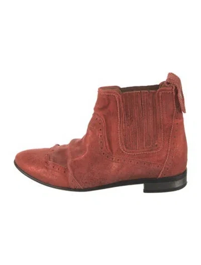 Pre-owned Golden Goose Suede Chelsea Boots In Orange