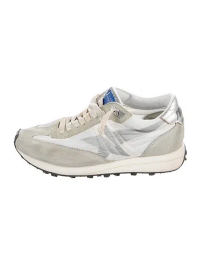 Pre-owned Golden Goose Suede Colorblock Pattern Athletic Sneakers In White